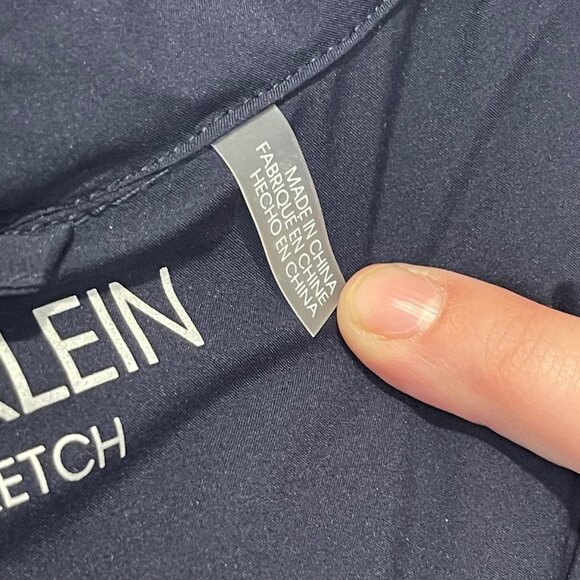 NWT Calvin Klein Womens Puffer Jacket Infinite Stretch Fur-Trim Hood XL Navy NEW - Picture 5 of 11